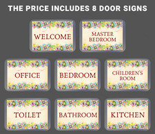 Insegna Porta Legno Personalizzata Testo Personalizzato Modello Gatto Rosso/Nero/Blu