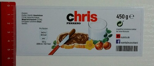 Adesivo sticker vetro - adesivo/sticker:, nutella