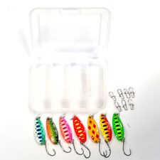 kit 7pz + SCATOLA ONDULANTI TROUT AREA SPOON 3,5gr 3,5cm SPINNING TROTA LAGO 