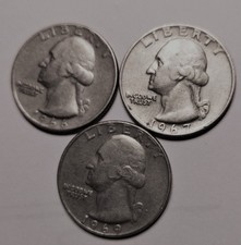 3 MONETE DA UN QUARTO DI
