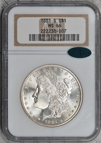 1881 morgan dollar ngc - morgan, ms66
