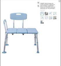 Sedia da bagno per vasca – regolabile, con schienale e bracciolo – antiscivolo –