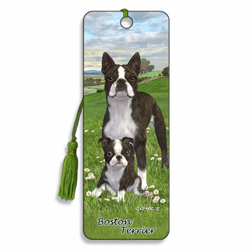 Segnalibro boston terrier - segnalibro, 3d