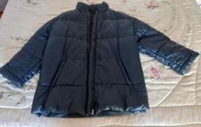 FENDI GIUBBINO GIACCONE IMBOTTITO DONNA O UOMO VINTAGE TG 40/44 BLU VERA PELLE