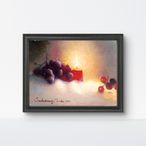 Dipinto olio originale candela
