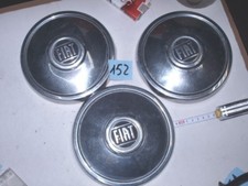 FIAT 127,N° 3 BORCHIE PER CERCHI COPRI MOZZO,usate dell'epoca, diam. 18 cm circa