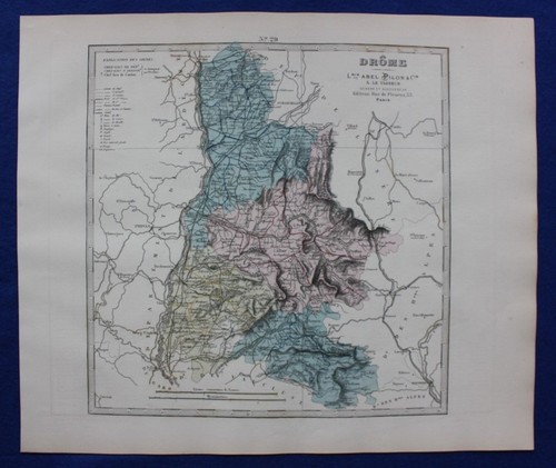 Mappa antica originale drome - antica,