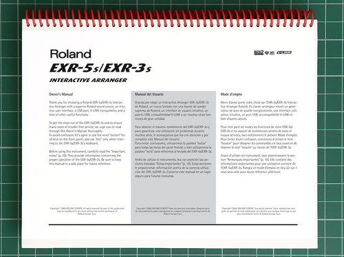 Roland exr manuale - roland, —