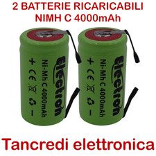 2 Batteria Ni-Mh C 1/2 torcia 4000 mAh mA rechargeable battery pack DIY no Ni-Cd