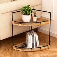 Scaffale porta spezie 2 livelli in piedi legno mensola angolare bancone angolo organizer per bagno