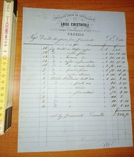 Venezia, Ditta Luigi Cristofoli, Fattura vendita carta da parati 1880