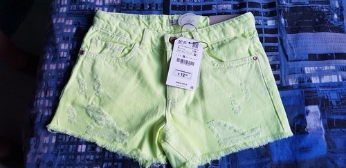 Pantaloncini jeans zara giallo - pantaloncini,