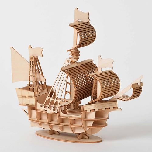 Puzzle legno per barca a - puzzle, 3d