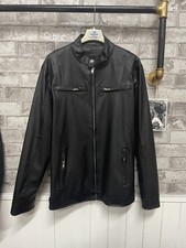 giubbotto uomo moto Taglia S In Ecopelle Nero