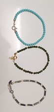 Set 3 Bracciali Promo  In Argento Uomo Donna Turchese Agata Estate Summer Regalo