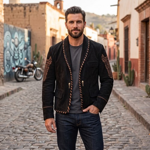 Blazer uomo nero - , pelle