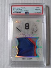 Toppa Jumbo Yogi Berra perla foglia 2018/6 PSA 10 gemme reliquia perlata Mets HOF 