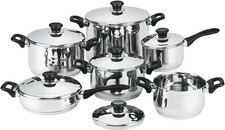 BATTERIA DI PENTOLE BAVARIA 12 PEZZI in ACCIAIO INOX 18/10