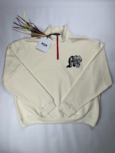 Felpa con zip panna - felpa,