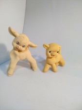 Rari 2 pupazzi in gomma pecorelle superga anni 70 da collezione
