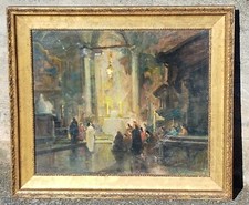 Zolla Venanzio ( Colchester-Inghilterra 1880 - Torino 1961). Interno di chiesa. 