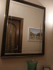 Specchio con cornice in radica