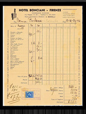 VECCHIA FATTURA HOTEL BONCIANI FIRENZE – 1935 – BOLLO (A/08)