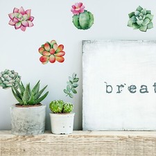 Adesivi murali cactus decalcomanie botaniche ispirate alla natura decorazione casa 36 pezzi