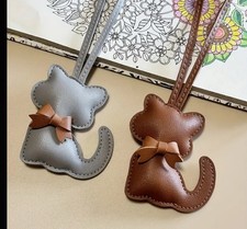 portachiavi charm chiave decorazione borse ciondolo gatto grigio o marrone cat