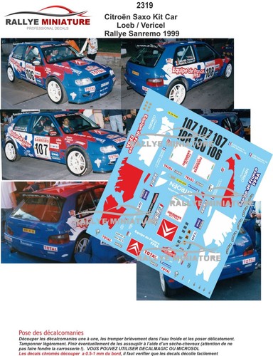 Decals ref 2319 citroen - 1/18,