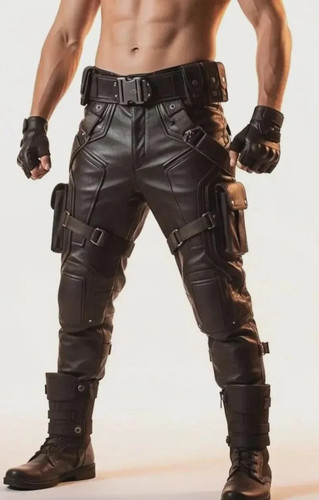 Pantalone pelle nero - , tattico