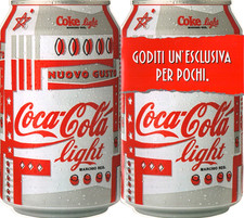 COCA-COLA ITALIA  VINTAGE 90'S PIEGHEVOLE COCA-COLA LIGHT 27X15 CHIUSO