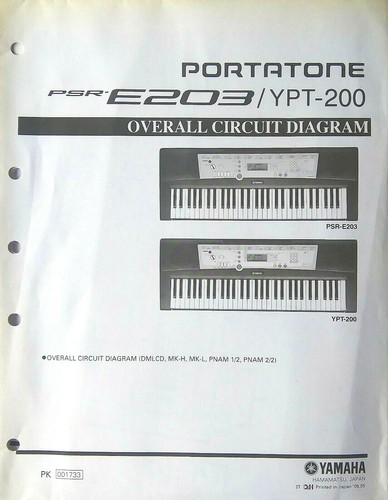 Yamaha psr e203 ypt - yamaha, psr-e203