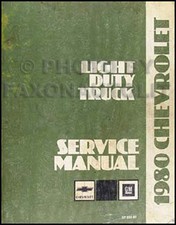 1980 Camion Negozio Manuale Pickup Blazer Suburban Furgone Scottsdale Silverado