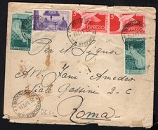 1947 Espresso per Roma con  Ex. lire 5 x 2 + Avvento lire 3 + 5.