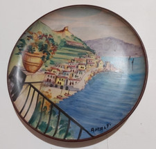 Piatto da Muro Parete Souvenir Amalfi Dipinto a Mano Vintage Collezione