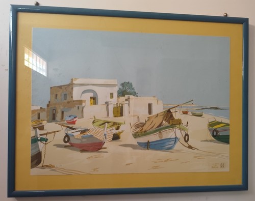 Quadro aldo riso barche - di,