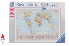 PUZZLE OGGETTI RAVENSBURGER CARTE GEOGRAFICHE MAPPAMONDO POLITICO 1000 PZ