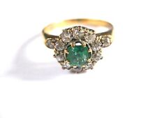 Antico Anello Oro 750 Con Smeraldo E Diamante, 3,57 G