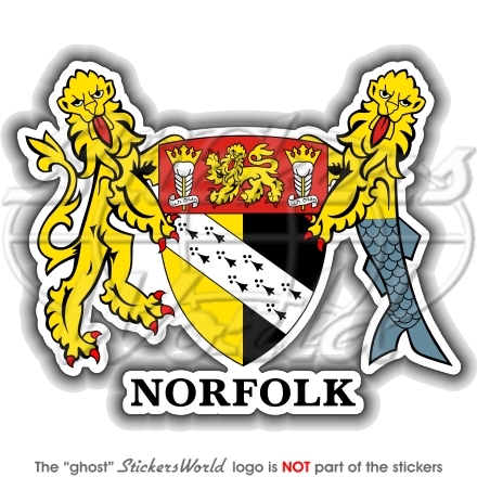 Adesivo norfolk stemma - norfolk, uk