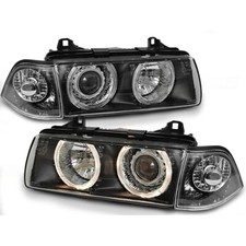 Fari con LED Angel Eyes per BMW Serie 3 E36 1990-1999 in Nero