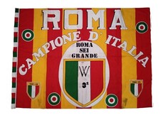 *HH* Bandiera Calcio Roma Scudetto 1982 1983 Calciatori Football Flag Vintage