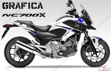 ADESIVI DECAL STICKERS PER HONDA NC700X NC 700 X RACING CARENA GRAFICA NERO BLU
