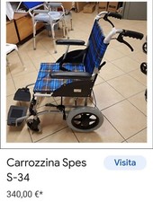 Sedia a rotelle pieghevole - Carrozzina disabili da transito SP34   SPES