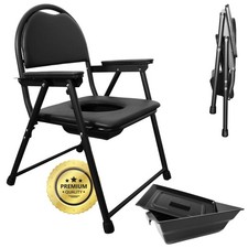 OrtoPrime Sedia Comoda WC Pieghevole - WC Portatile per Anziani con Vaso (e5o)