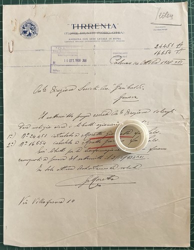 Rara lettera flotte riunite - lettera,