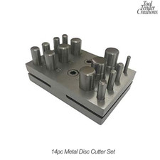 Set taglierina a disco in metallo 14 pezzi punzone gioielli per monete ciondolo anello creazione 1/8"-5/8"