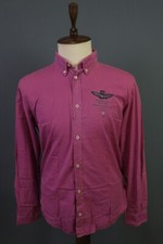 Camicia Aeronautica Militare viola grande logo manica lunga abbottonata taglia XXL