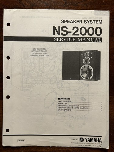Yamaha 2000 speaker - ns-2000, system