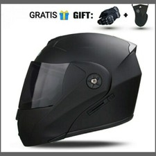 Casco Moto Pieghevole Black Edition con Visiera e Parasole Integrato